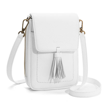 befen White Small Crossbody Bag for Women, Lightweight Mini Purse with Multiple Compartments and Card Slots for Daily Use Travel
