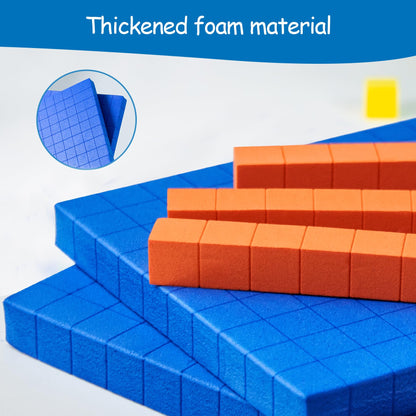 stochastic box Base Ten Blocks Plastic and Foam Base Ten Set Place Value Blocks for Early Counting Math Toy for 1st Grade