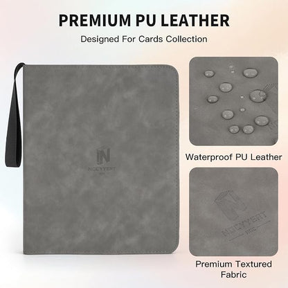 Trading Card Binder, Premium 9 Pocket 720 Double Sided Pocket Collection Binder,Card Album for TCG Card Holder for Game Card, Sports Card, Yugioh, MTG etc(Gray)