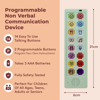AAC Communication Device Autism Speech Therapy Tools. Non Verbal Communication Devices for Kids & Adults. Programmable Autism Aide. Alternative to PECS Cards. Nonverbal Special Needs Must Haves