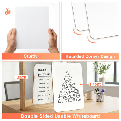 HOUYEE 16 Pack Small White Board Dry Erase Boards, 9 x 12 Inch Double Sided Mini Dry Erase LapBoards with 16 Erasable Pen & 16 Erasers, Handheld Whiteboards Suitable for Offices, Homes, Classrooms