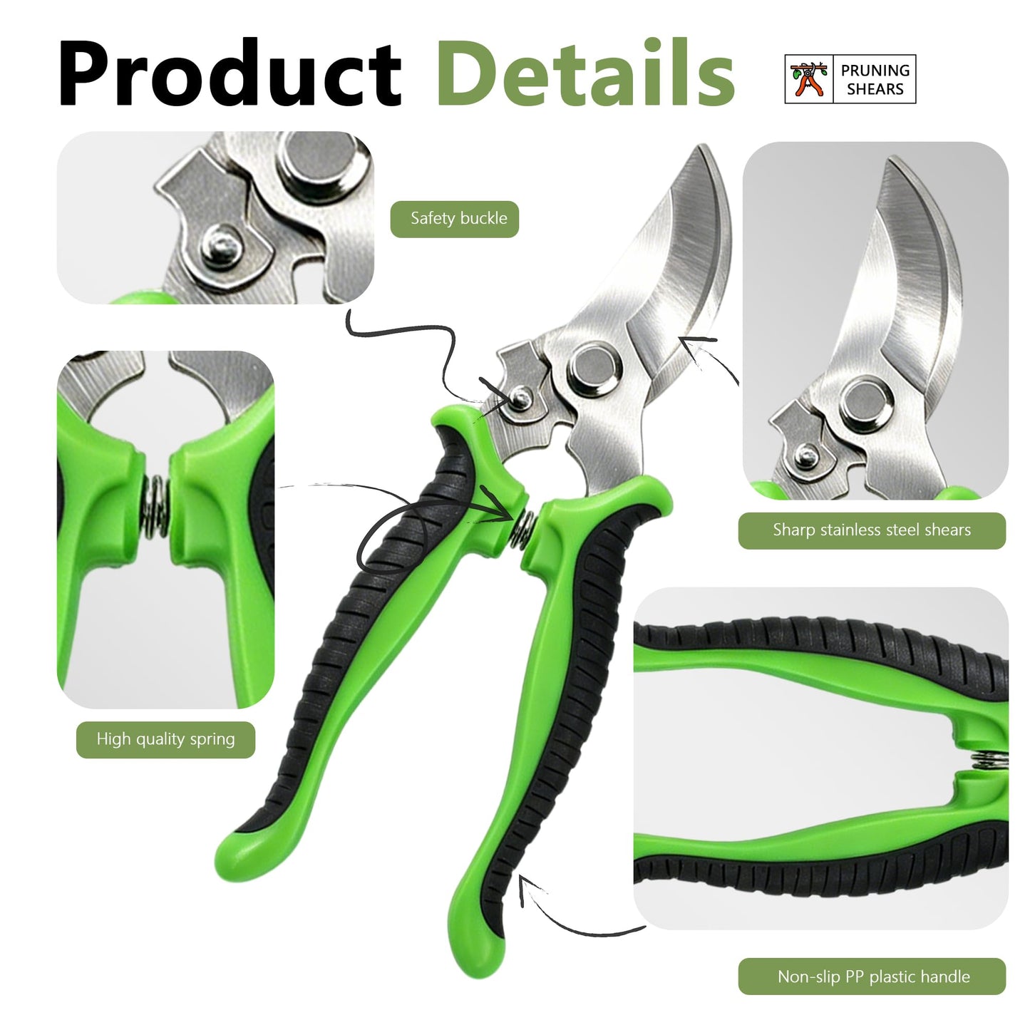 SHRJ 15Pcs Garden Tool Set Heavy Duty Stainless Steel Gardening Hand Tools with 5 Garden Shears Non-Slip Rubber Grip Spade Shovel Organizer Handbag Gardening Gifts for Family Friends