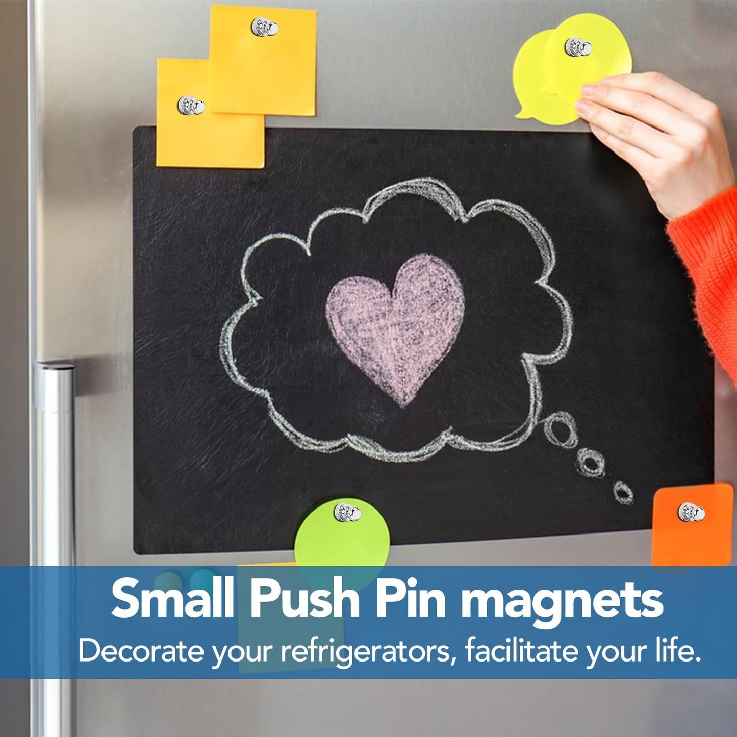 LOVIMAG Fridge Magnets 20Pcs Refrigerator Whiteboard Small Strong Magnet Classroom Kitchen Accessories Decorative Locker Set Decor Must Haves Office Calendar Refrigerador Magnetic Cute Crafts Silver