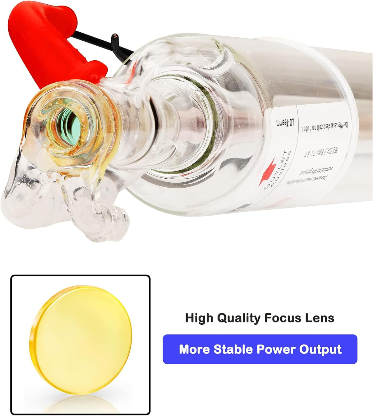 LD-Teemm CO2 Laser Tube, 150W CO2 Laser Tube with Coating 150 watt Length 1650mm Dia. 80mm, Wire Pre-Connected for CO2 Laser Cutter Laser Engraving Cutting Machine