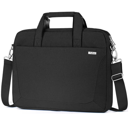Baffina Laptop Shoulder Bag 17 17.3 Inch Business Gifts for Men Women Travel College,Laptop Briefcase for 17“-18“ Notebook Hp Dell Asus,Waterproof Computer Carrying Case Messenger Bag with Strap,Black