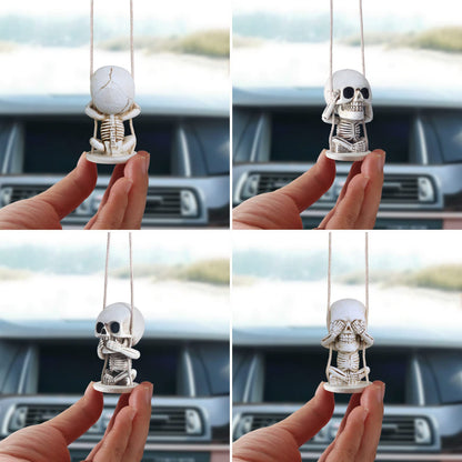 Skull Decor for Rear View Mirror Accessories Spooky Halloween Tree Ornament