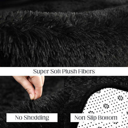 Puremy Black Area Rug, 5x7, Soft Plush for Living Room, Bedroom & Nursery, Non-Slip Indoor Carpet for Study, Kids Room Decor