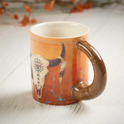 Wild Wings Sculpted Mug by Rosemary Millettet (Skull and Dreamcatcher)