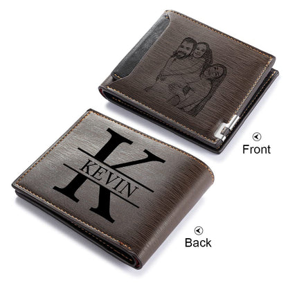 Bijouweled Personalized Mens Wallets - Custom Photo Wallets for Men - Fathers Day, Christmas, Birthday Gifts for Him