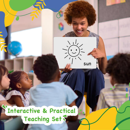 Ohuhu 30 Pack White Boards Double-Sided - 9"x 12" Small Dry Erase Board Class Set - Includes 30 Mini Whiteboards, 30 Black Markers and 30 Erasers for Students, Teachers, Classroom, School & Office