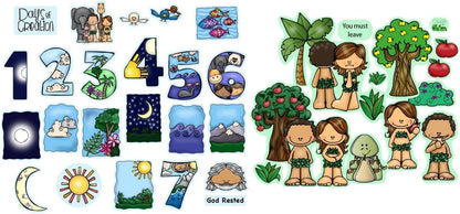 Story Time Felts Days of Creation & Garden of Eden Felt Sets Bible Felt/Flannel Board Stories Lesson Guide Activity Pages