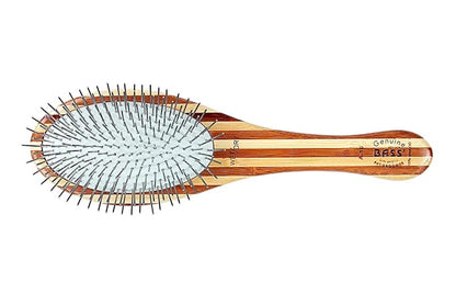 Bass Brushes | Style & Detangle Pet Brush | Alloy Pin | Bamboo Handle | Large Oval | Striped Finish | Model A10-SB