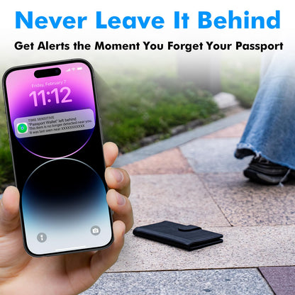 Travel Depot Trackable Passport Holder for Travel, Apple Find My Compatible Passport Wallet, Anti-Lost Passport Cover with Card Slots for Men & Women, Smart Travel Wallet