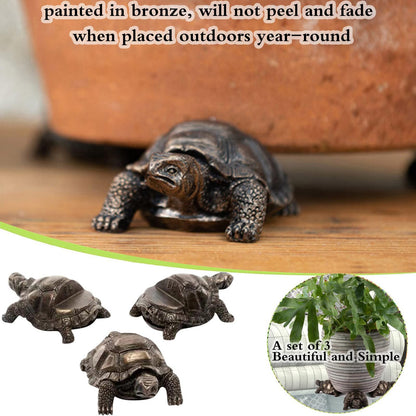 3Pcs Tortoise Resin Pot Decorative Feet, Plant Pot Support Feet for Outdoor, Animals Statue Pot Base Planter Risers, Flower Pot Plant Stand (Tortoise)