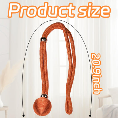 Curtain Tiebacks Decorative Holdbacks with Ball, 4 Pack Simple and Elegant Handmade Tie Backs for Modern Drapes, Wedding Party, Home Office (Orange)