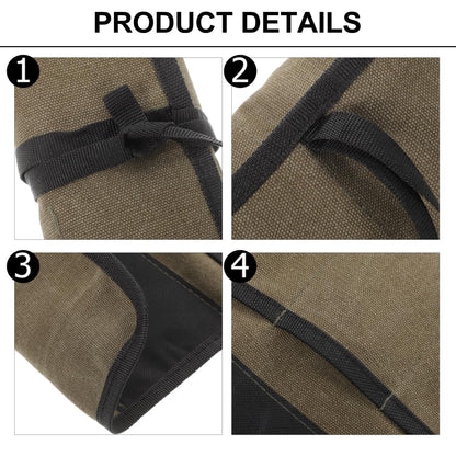 Angoily Woodworking Tool Kit Canvas Tool Roll Organizer Pouch Multi-Pocket Chisel Roll up Bag for Carving Storage and Diy Craftsmen 12.20X10.62 Inches