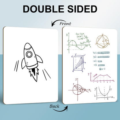 6 Pack Small White Board Dry Erase Classroom Pack Boards 9" x12” Personal Whiteboards for Teachers Lapboards Mini Whiteboard Erasers Included Colors pens