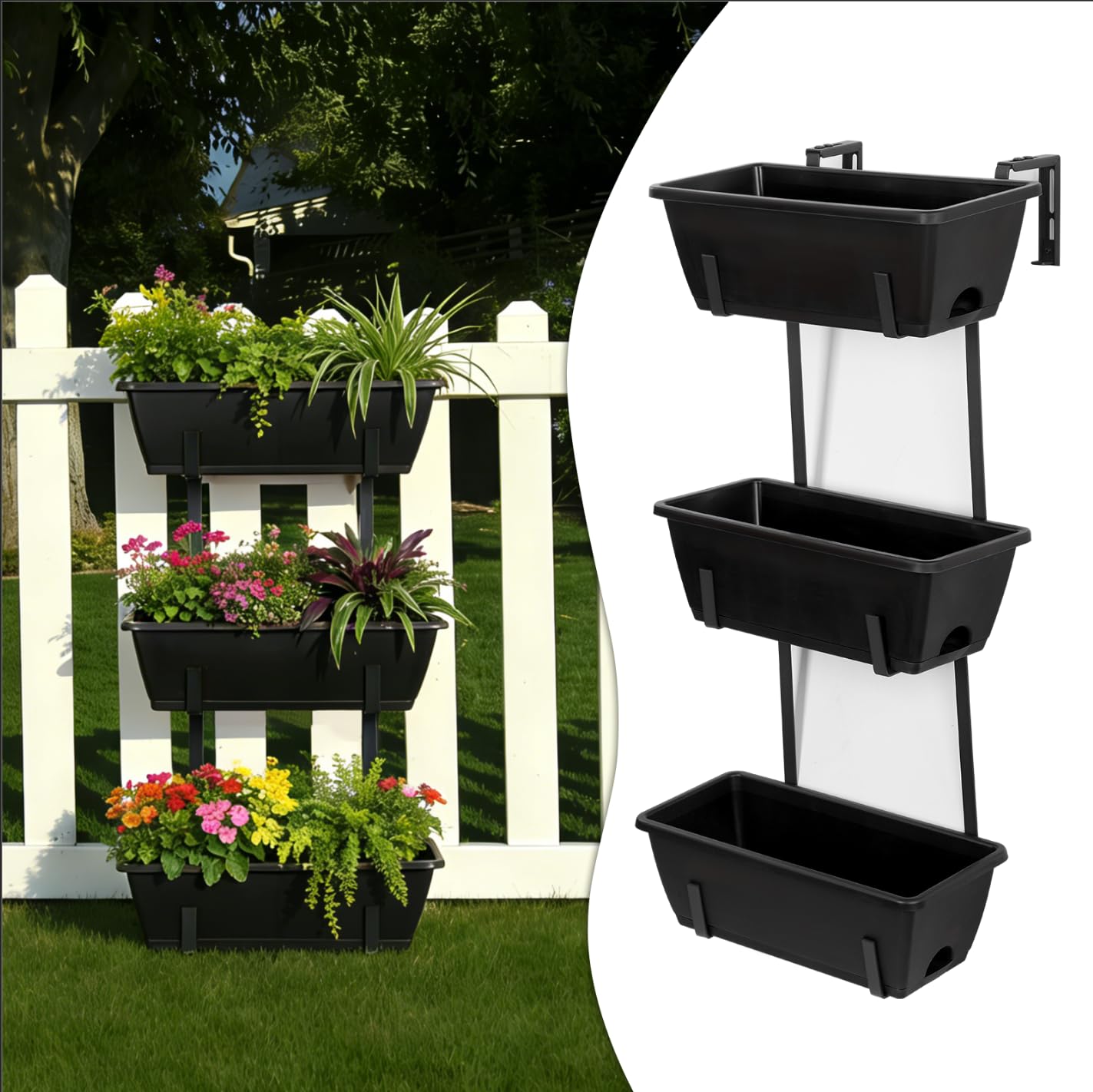 OYEAL Railing Planter Box Raised Garden Bed 32" Tall Elevated Planter Boxes