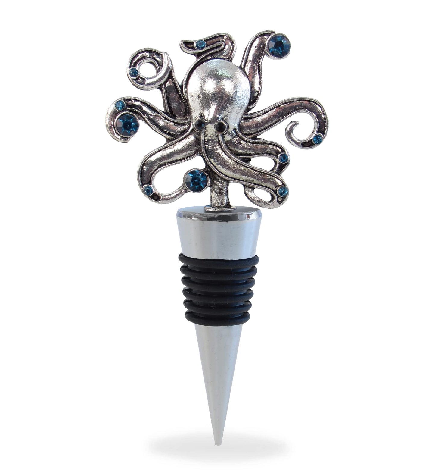 Cheers Octopus Metal Wine Stopper - Elegant Vacuum Seal Reusable Animal Ocean Life Wine Bottle Stopper Airtight Leak Proof Bottle Topper Cork Plug, Cute Home Decor & Bar Tool Accessory Unique Gift
