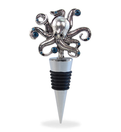 Cheers Octopus Metal Wine Stopper - Elegant Vacuum Seal Reusable Animal Ocean Life Wine Bottle Stopper Airtight Leak Proof Bottle Topper Cork Plug, Cute Home Decor & Bar Tool Accessory Unique Gift