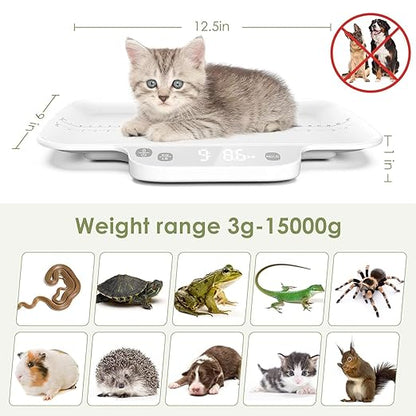 Dog Scale for Small Dogs,with Hold funtion,Kitten Scale,Accuracy1g/0.035 oz, Max15 kg / 33 lbs, Suitable for Newborn Pets, Kitten,Chihuahua,Cats