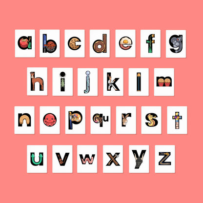 Phonics Flashcards for Kids - Alphabet Letter Sound Cards with Embedded Mnemonics for Early Reading, ABC Flashcards for Preschool & Kindergarten - Fonexa (Small)