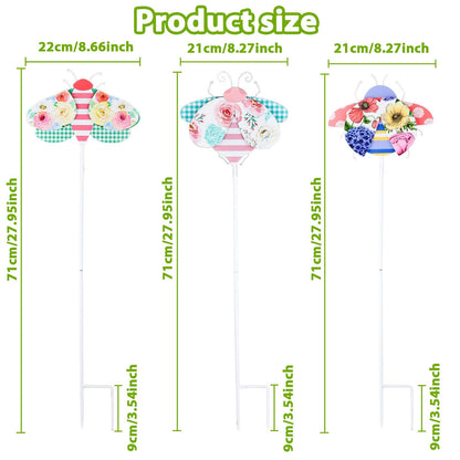 IROSANCO 28" Metal Garden Stakes, Set of 3