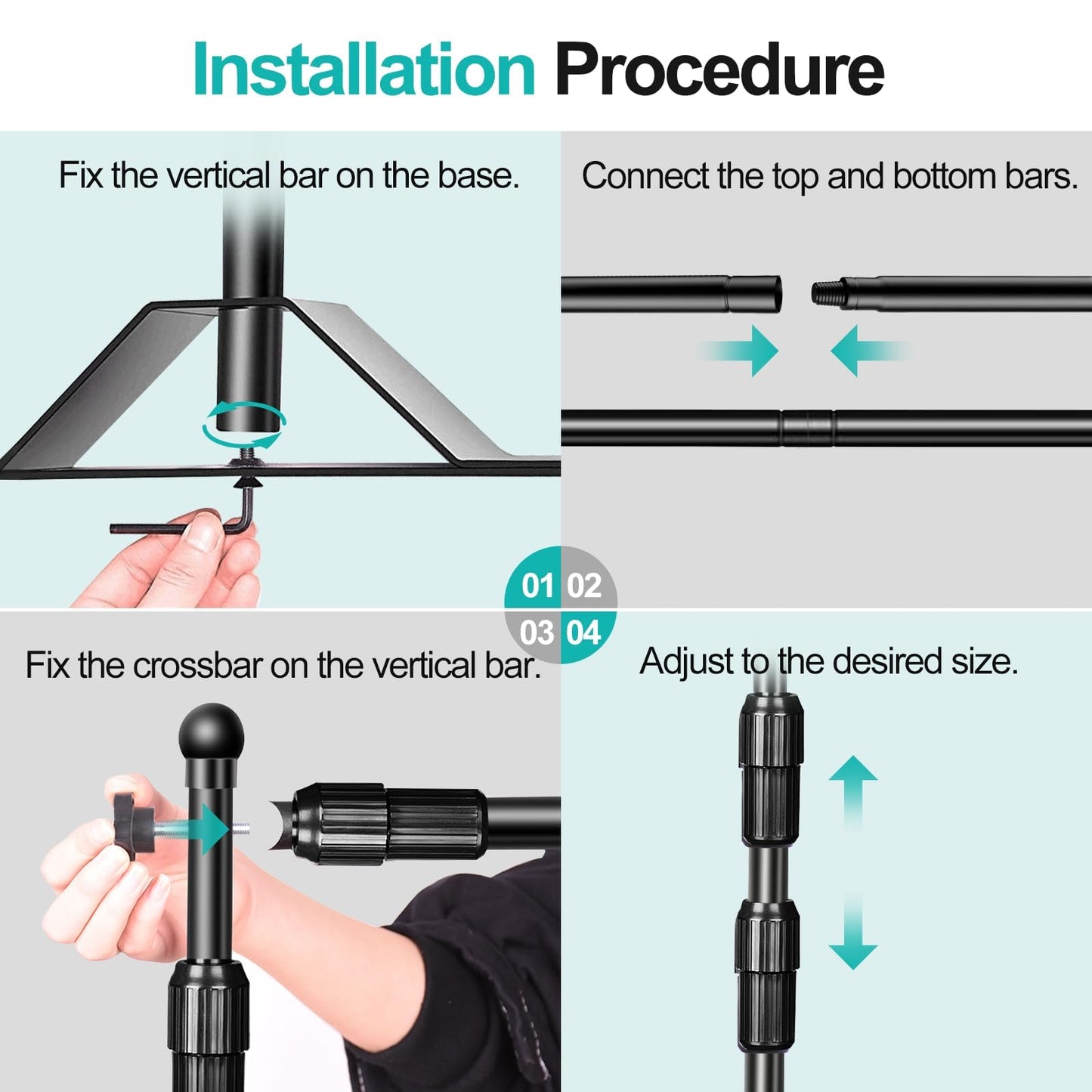 EMART Adjustable Photo Backdrop Banner Stand with 8 x 8ft (W x H) Telescopic Tubes, Suitable for Trade Shows, Professional Photography Booths, and Step and Repeat Background Displays