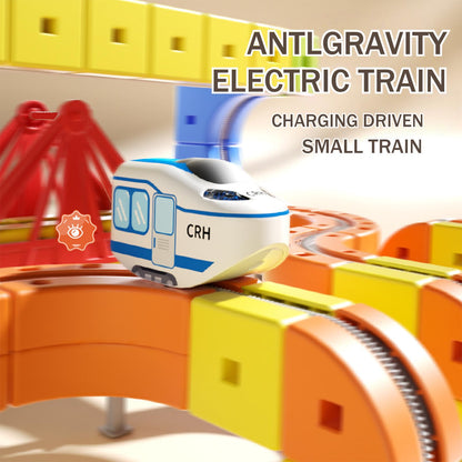 160PCS Magnetic Cube Track Train Set for Toddlers – 3D Vertical STEM Building Block Rail – Electric Magnetic Train Set Toy for Boys & Girls Ages 3-8