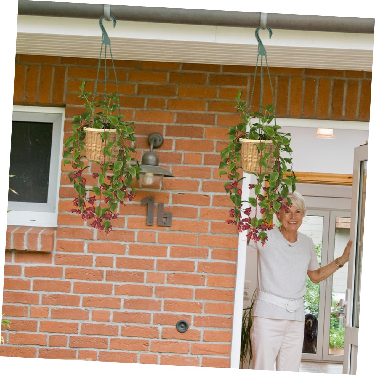 Happyyami 5Pcs Hanging Basket Chain with Hooks Versatile Wire Flower Pot Hanger for Indoor and Outdoor Planters Easy Setup Plant Hangers for Plants and Succulents