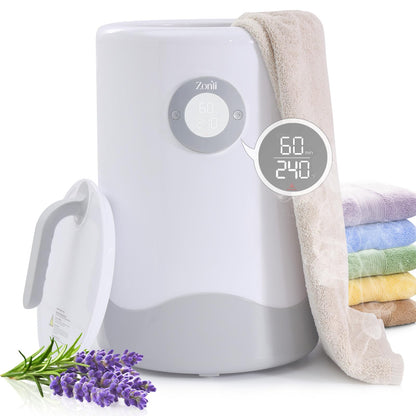 ZonLi Towel Warmer, Large Towel Warmers for Bathroom, Luxury Heated Towel Warmer Bucket, with Auto Shut-Off, Adjustable Timer, Scented Discs, Fits 2 Oversized Towels, Blankets, Bathrobes