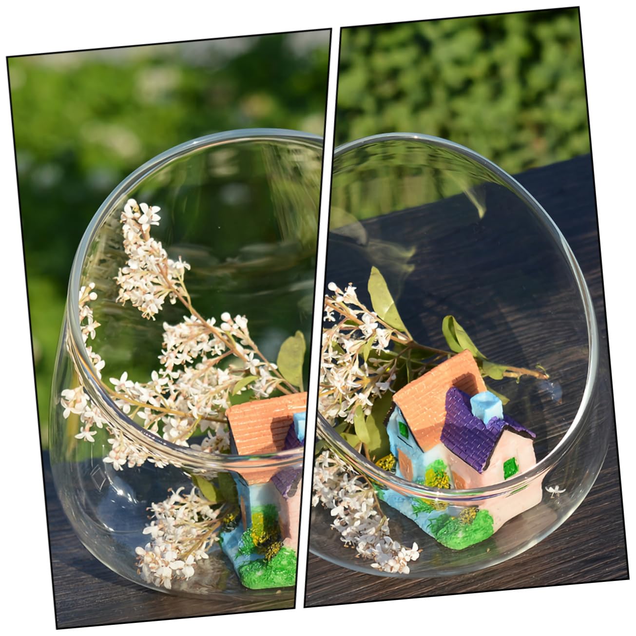 Zerodeko 3Pcs Cut Glass Bottle for Succulents Micro Landscape Terrarium Decorative Planter for Home Easy to Replace Plants Modern Style Display Container