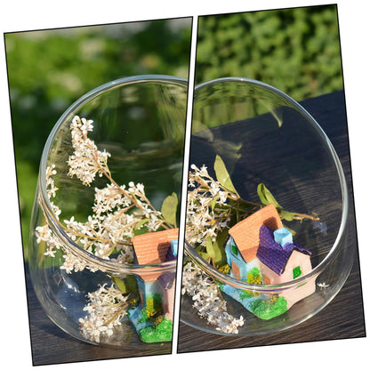 Zerodeko 3Pcs Cut Glass Bottle for Succulents Micro Landscape Terrarium Decorative Planter for Home Easy to Replace Plants Modern Style Display Container