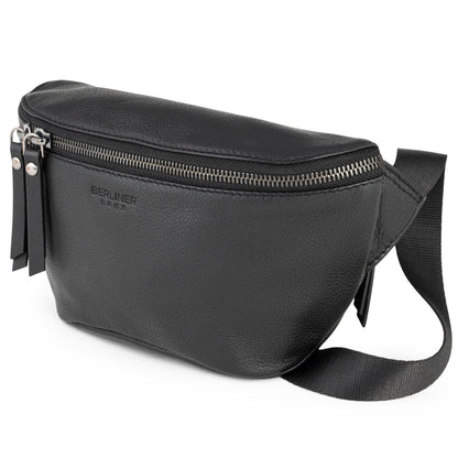 Berliner Bags Premium Genuine Leather Fanny Pack Noah, Belt Bag, Crossbody Sling Bag for Men and Women, Gift for Dad - Black