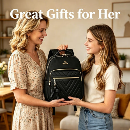 MATEIN Mini Backpack for Women, Waterproof Stylish Daypack Purse Shoulder Bag, Lightweight Small Casual Daily Travel Backpack Mochilas Para Mujer, Lady Girls Gifts for Work School, 2pcs Sets, Black
