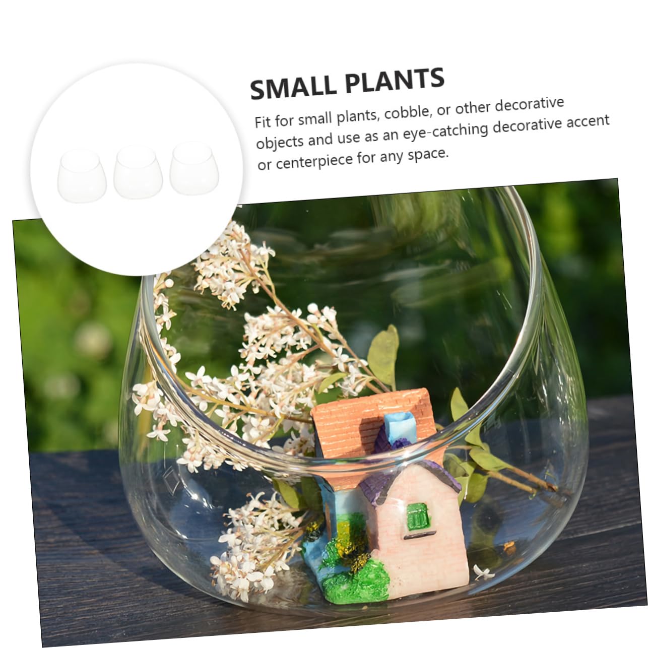 GANAZONO Landscape Bottle Decoration 3 Pack Glass Vase for Plants Miniature Ornament