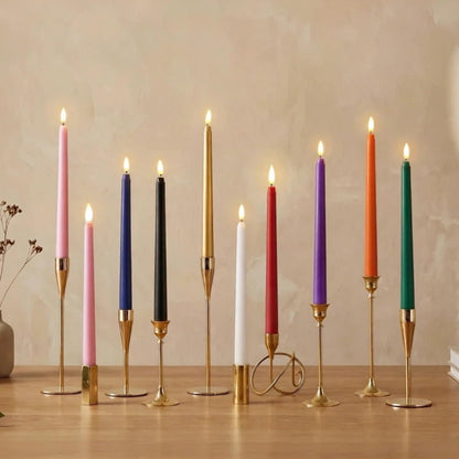 Ni-JASW Black Flameless Taper Candles with Remote, Flickering Battery LED Candlesticks Home Decor Set of 12