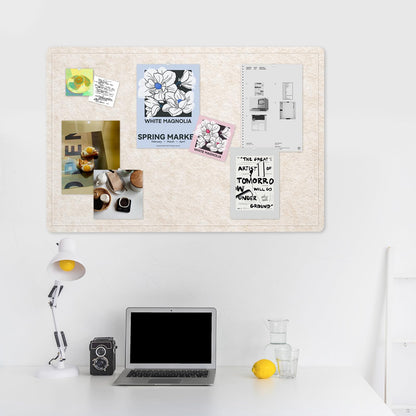 Lightomorrow Bulletin Board, 36 x 24 inches Felt Board - Decorative Pin Board, Cork Board Alternative for Wall, 3' x 2' Foldable Self-Adhesive Vision Board Prayer Board with 20 Pushpins - Oatmeal
