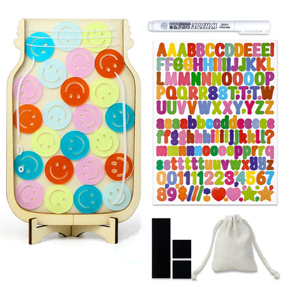 haotuntrek Magnetic Reward Jar with Star Jar for Kids - Classroom Reward Chart, Behavior Incentives System & Class Reward Tool for Home and Schoo (Smiling face)