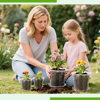 FUOAUYK 7/6/5/4/3 Inch Clear Nursery Pots with Drainage Trays, 25 Pack Plastic Pots for Plants, Clear Pot for Seed Starting, Transplanting, Succulents, and Indoor Gardening (3+4+5+6+7 inch)