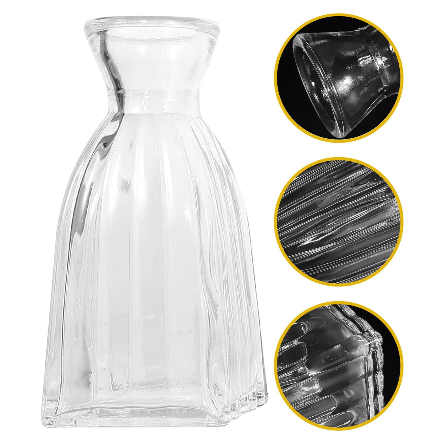ELEOUTI 4pcs Decorative Glass Vases for Flowers Small Hydroponic Terrarium Vase for Home Décor and Indoor Plant Display