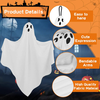 6 Pack Halloween Hanging Ghosts, Cute Flying Ghost Decorations, Outdoor Hanging Ghosts, Halloween Outdoor Decorations for Home, Front Yard, Tree, Porch, Patio, Lawn, Garden, Party & Holiday