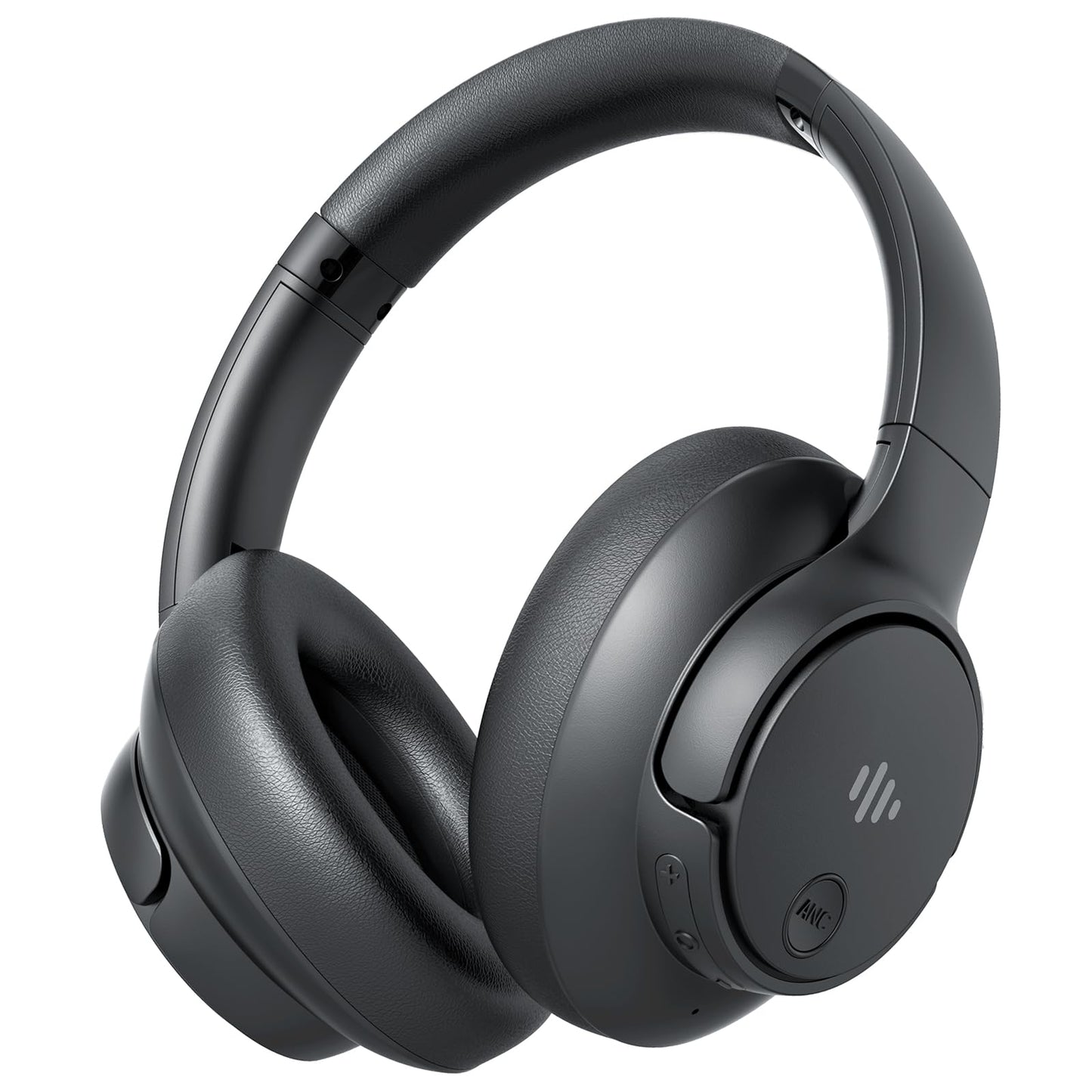 Eduiosma Active Noise Cancelling Headphones, Wireless Over Ear Bluetooth Headphones with Microphone, Transparency Mode, 70H Playtime, Hi-Res Audio, Deep Bass, Bluetooth 5.3, Lightweight Design,Black