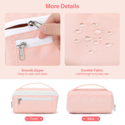 BrainyBees Large Capacity Pencil Case - Pencil Pouch for Teen Girls, Aesthetic Pouch Organizer with 8 Compartments, Wide Opening Marker Bag for Middle High School College, Fits Calculator, Pink