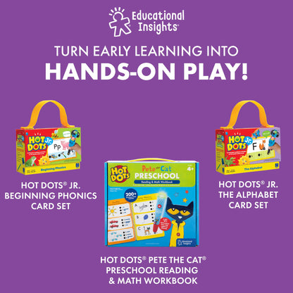 Educational Insights Hot Dots Numbers & Counting Set - Preschool Learning Activities, Interactive Math Flash Cards for Toddlers 3-5 Years, Kindergarten Classroom Must Haves & Homeschool Essentials