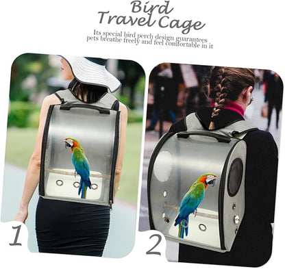 Parrot Carrier Bag Breathable Design Outdoor Bird Backpack for Travel Convenient Bird Perch and Comfortable Shoulder Straps for Hiking and Outings