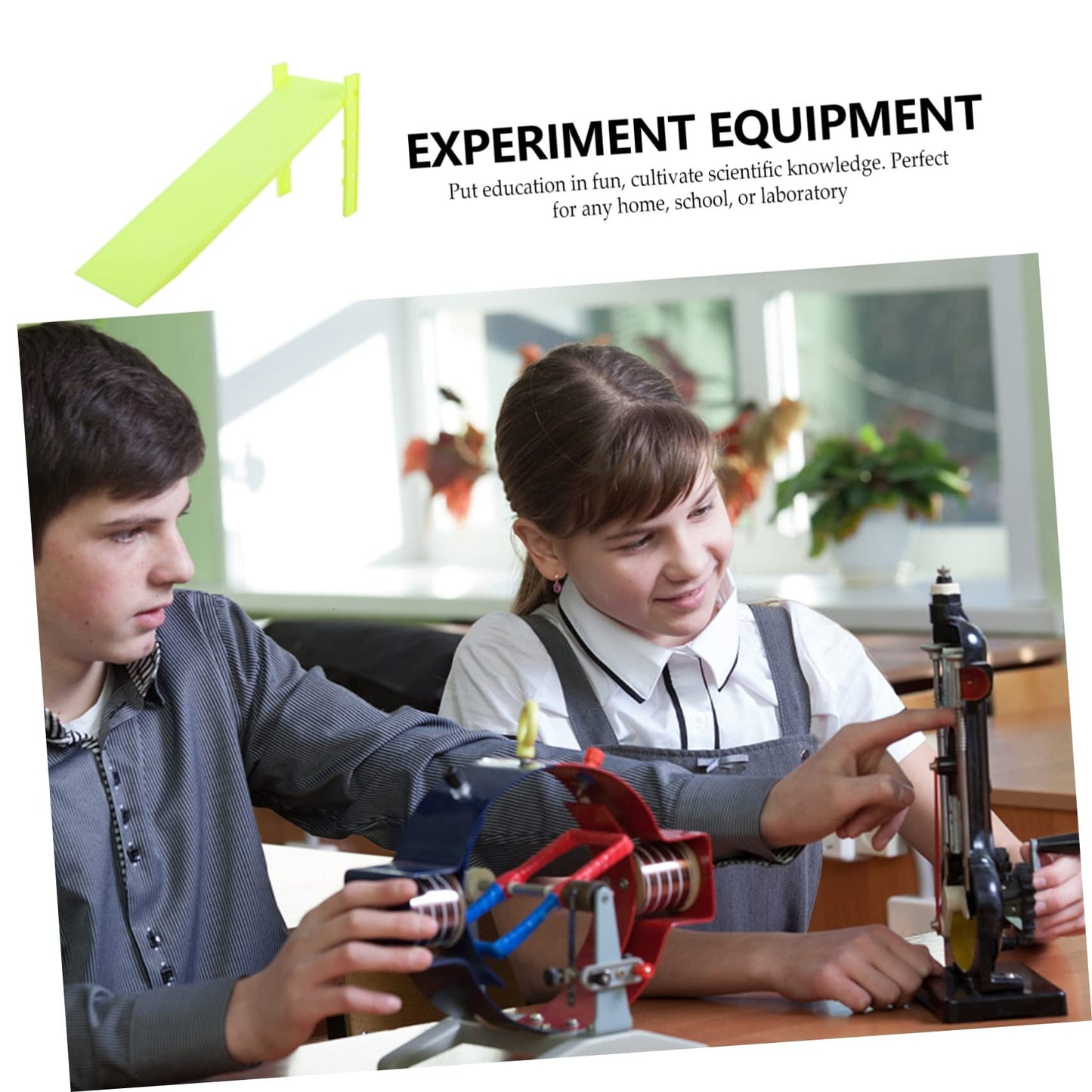 Joinpaya 2 Sets Physical Science Experiment Inclined Plane, Physics Lab Equipment for Friction and Gravity Testing, Elementary School Science Kit for Toy Car Acceleration, Plastic Ramp with Support
