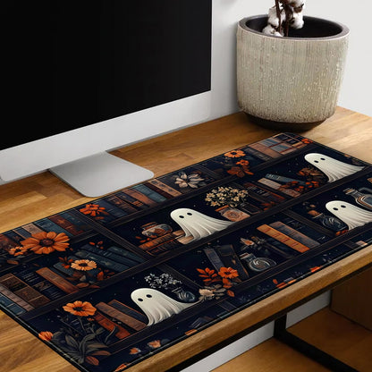 LuckyCow Cute Vintage Gothic Desk Mat Kawaii Dark Academia Desk Pad Medieval Large Flower XXL Mousepad Extended Laptop Computer Keyboard Mat with Stitched Edges Anti-Slip Funny Deskpad 31.5x15.8 in