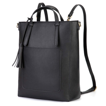 ECOSUSI Tote Bag Convertible Backpack Purse for Women Vegan Leather Handbag Multifunction Shoulder Bag for 14", 13L