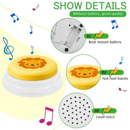 Syhood 8 Pcs Animal Sounds Buzzer for Trivia Games, Answer Buzzers for Classroom, Feud Jeopardy Buzzer Button with Lights and Sounds for Classroom Party Teacher Game Show(Jungle Style)